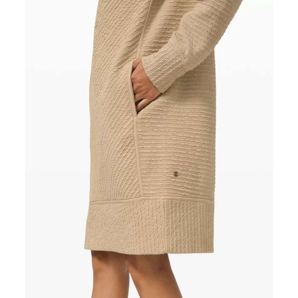 Lululemon On‎ Repeat Dress Women's 4 Tan Textured Casual Athletic Sweater Tunic - Picture 7 of 9